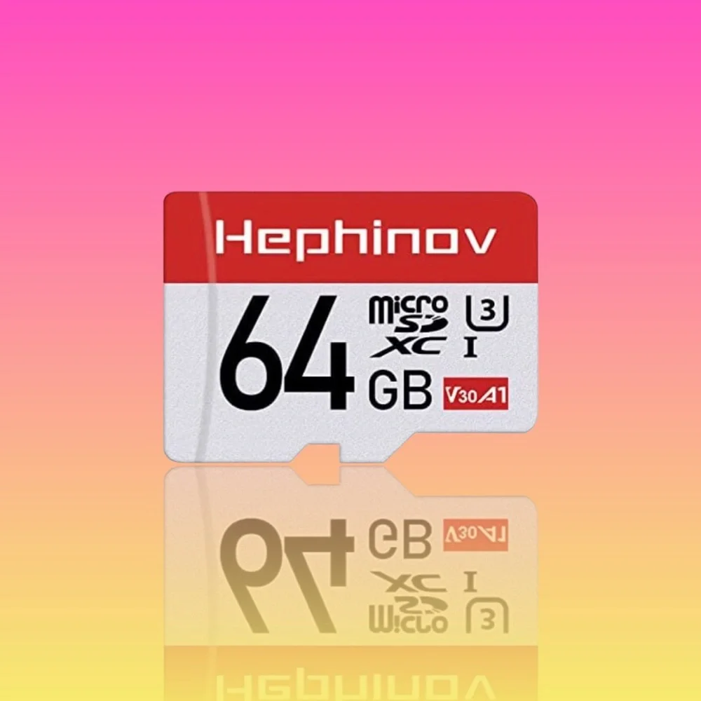 64GB Micro SD Card, Hephinov Micro SDXC Memory Card UHS-I Flash Card